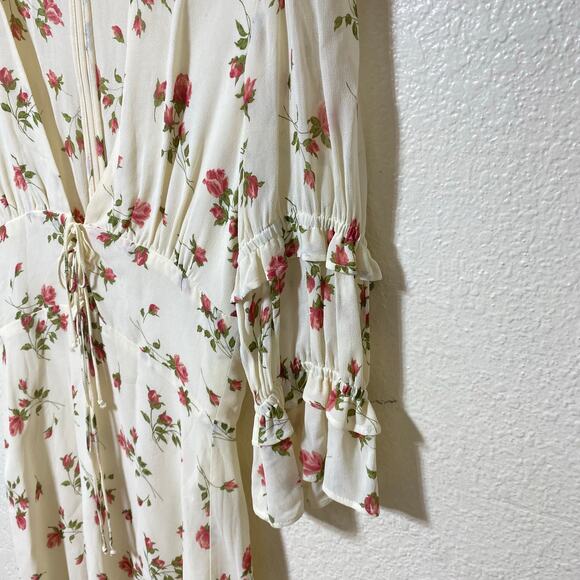 Reformation Laurelei Mini Dress Ivory Floral Size 2 - Picture 5 of 12